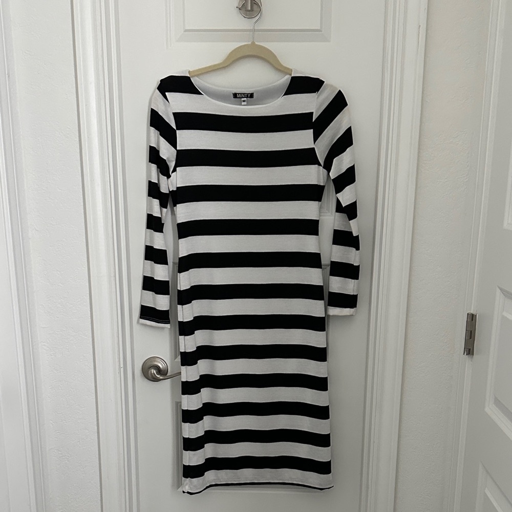 Black and White Striped Dress